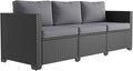 Aoxun 1 Piece 3-Seats Sofa Patio Furniture Set, Wicker Outdoor Furniture by Aoxun