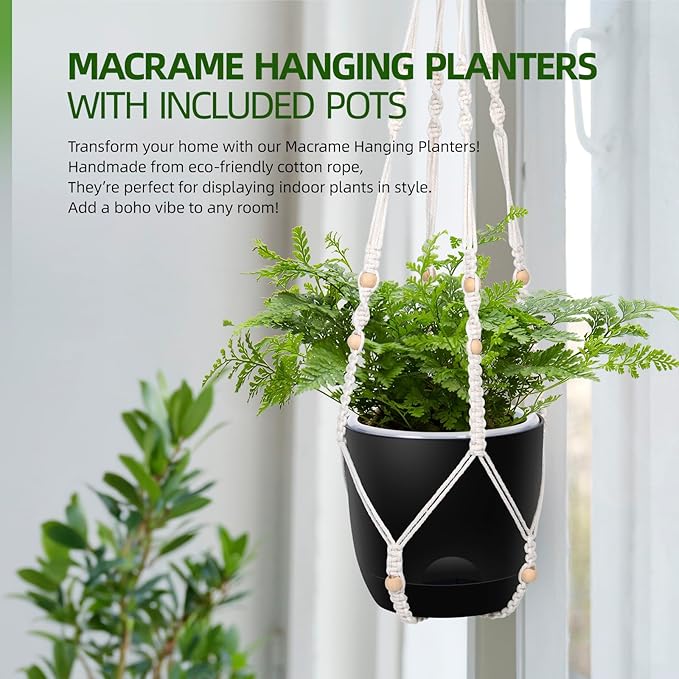 2-Pack 5.7-Inch Self-Watering Hanging Planters - Image 6