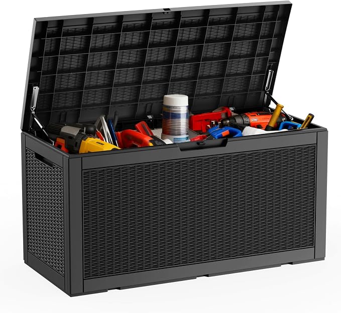 DRATO 100 Gallon Large Deck Box, Outdoor Storage Box by DRATOprovidesawarmandcozy