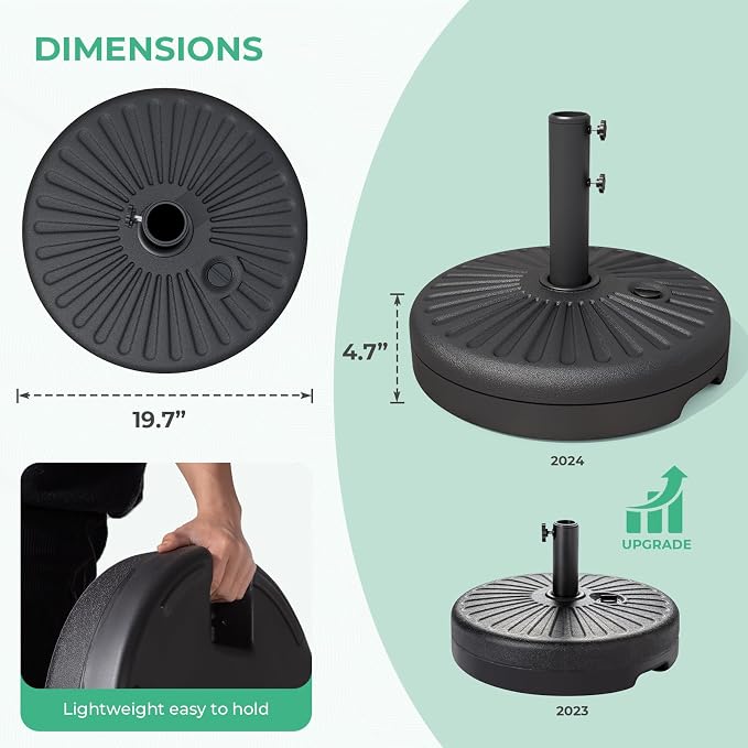 JEAREY 81.5lb Max Capacity Patio Umbrella Stand, Outdoor Umbrella Base Water - Image 6
