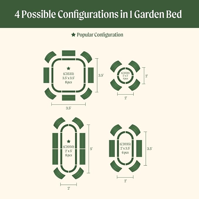 Vego garden 26" Extra Tall Raised Garden Bed Kits, 4 in 1 Modular Raised - Image 4