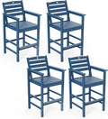 Patio Bar Table, Adirondack Chairs and Table 4 Pieces Set, Bar Height Chairs by Orbcove