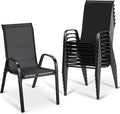 MAMIZO Patio Dining Chairs, Stackable All Weather Teslin Chair, Heavy Duty by MAMIZO
