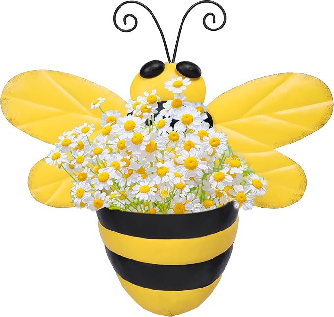 Metal Wall Planter Bee Wall Mounted Planters Small Flower Pot by Chonsun