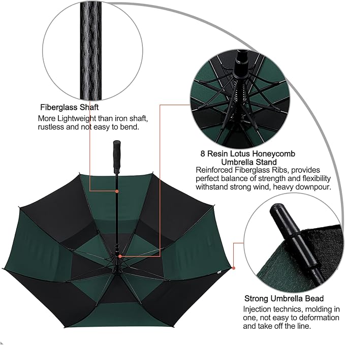 G4Free 47/54/62/68/72 Inch Automatic Open Golf Umbrella Oversize Extra Large - Image 4