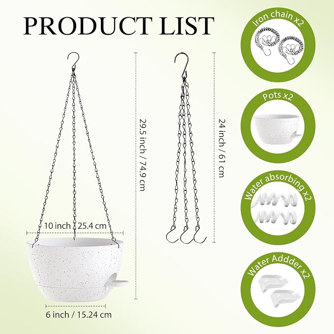 10 Inch Hanging Baskets 2 PC - Image 2