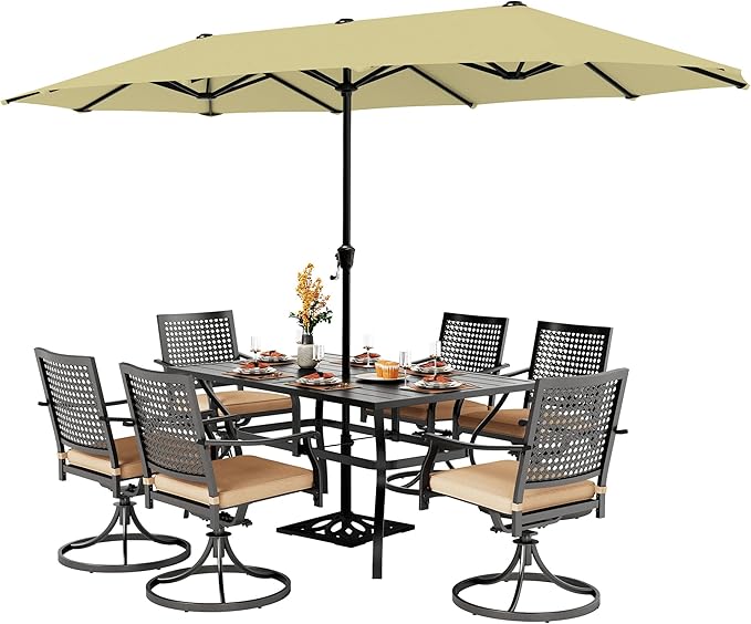 PHI VILLA 7 Pieces Outdoor Dining Set by PHIVILLAThepioneerofcomfortablehouseholdsupplies