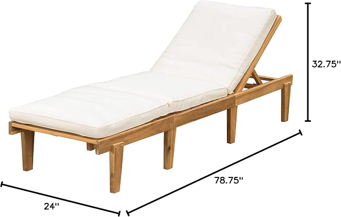 Christopher Knight Home Ariana Acacia Wood Chaise Lounge - Image 3