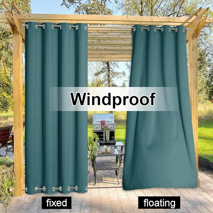 NICETOWN 2 Panels Outdoor Patio Curtains Extra Long Drapes 108 L - Image 3