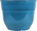 Garden Elements Indoor/Outdoor Glazed Brushed Happy Plastic Planter, Dark Blue by GardenElements