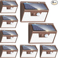 Peasur Brown Solar Lights Outdoor Motion Sensor 8 Pack, Ultra-Bright 3 Mode by Peasur