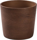 Ekirlin 7 inch Plant Pot, Resin Mahogany Texture Flower Planters by Ekirlin