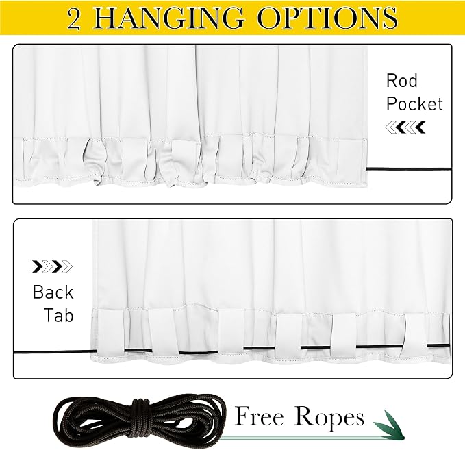 NICETOWN 2 Panels Weighted Blackout Outdoor Curtains - Image 2