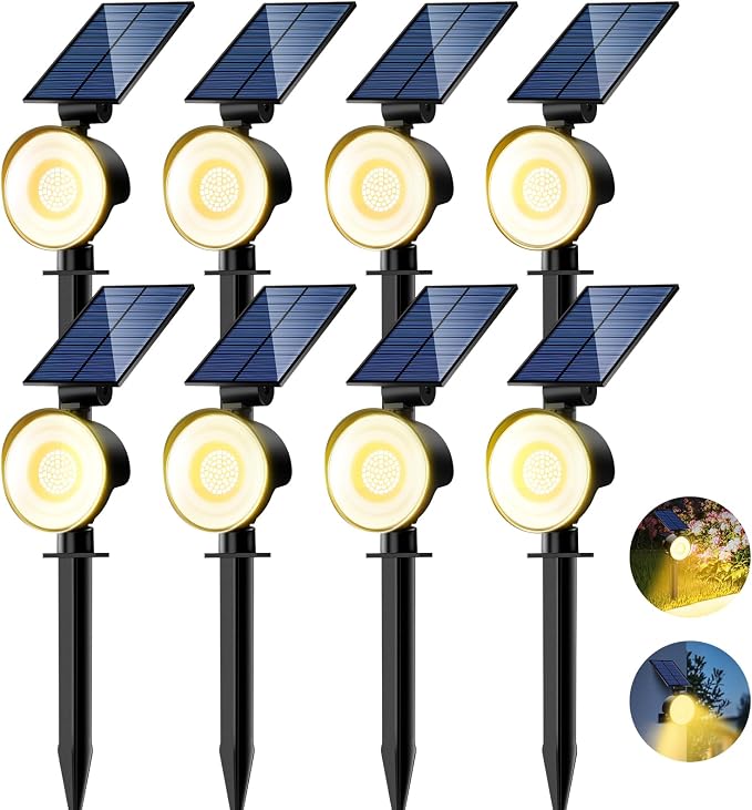 nipify 8 Pack Solar Spot Lights Outdoor Waterproof by Nipify