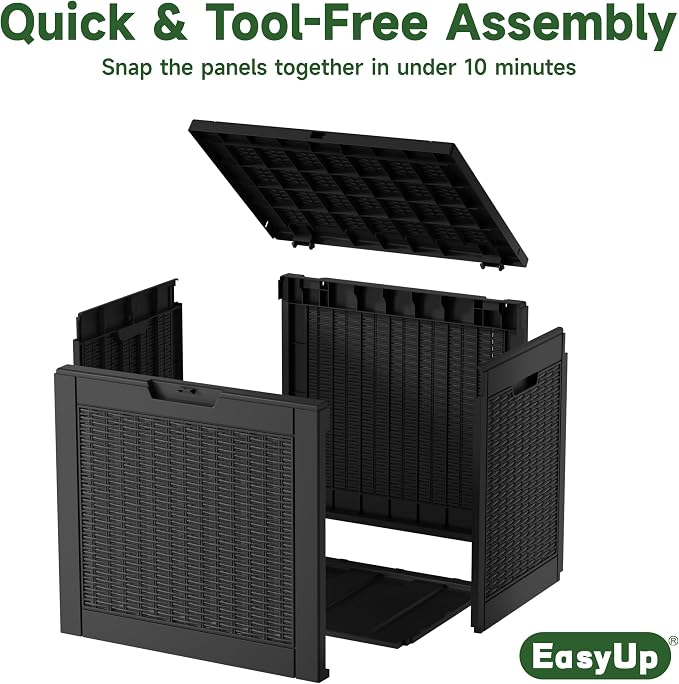 EasyUp 30 Gallon Resin Deck Box, Patio Outdoor Deck Box - Image 5