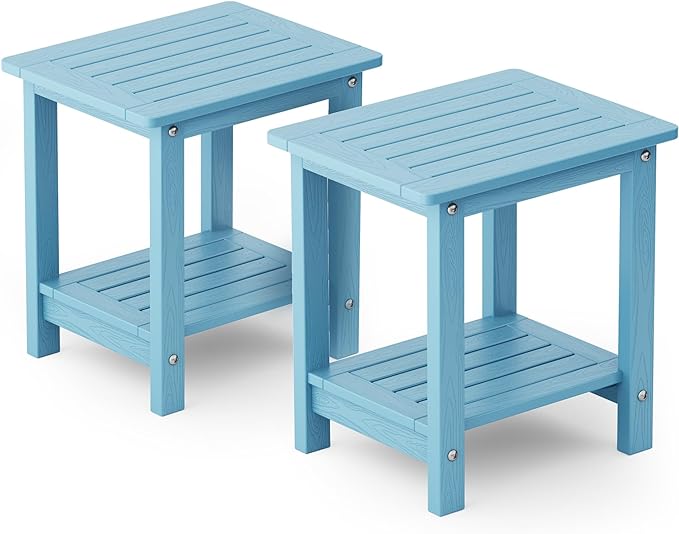 YEFU Outdoor Side Table for Patio: 16" HIPS Weather by YEFU