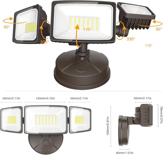 Onforu 2 Pack 75W Flood Lights Outdoor, 7000LM LED Floodlights Switch Controlled - Image 9