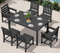 SERWALL 7-Piece Outdoor Dining Set, All Weather HDPE Outdoor Furniture Set by SERWALL