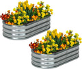 zizin 2 Pack Galvanized Raised Garden Bed Metal Oval Raised Garden Beds Outdoor by zizin