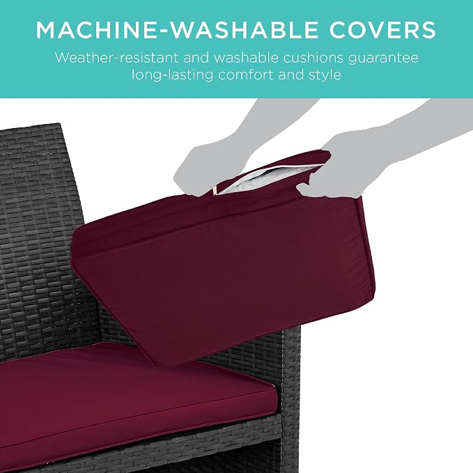 Best Choice Products 4-Piece Outdoor Wicker Patio Conversation Furniture Set - Image 5