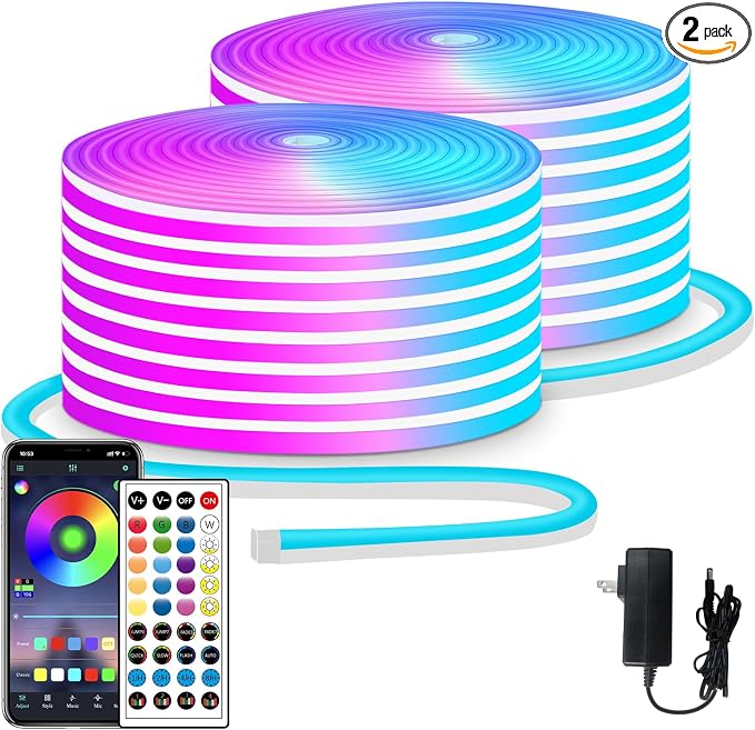 100ft LED neon Lights with Remote APP Control IP65 Waterproof Flexible Neon LED by segrass
