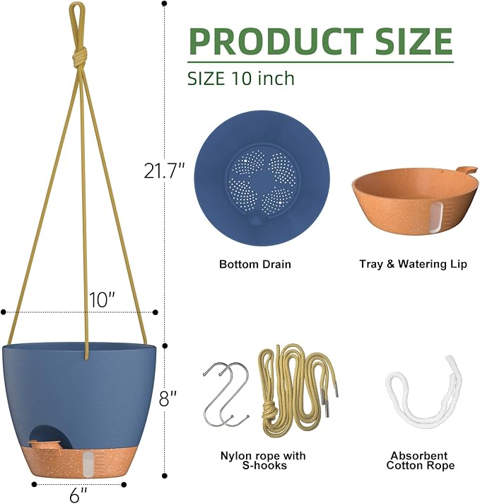 ZMTECH 10 Inch Hanging Planters - Image 3