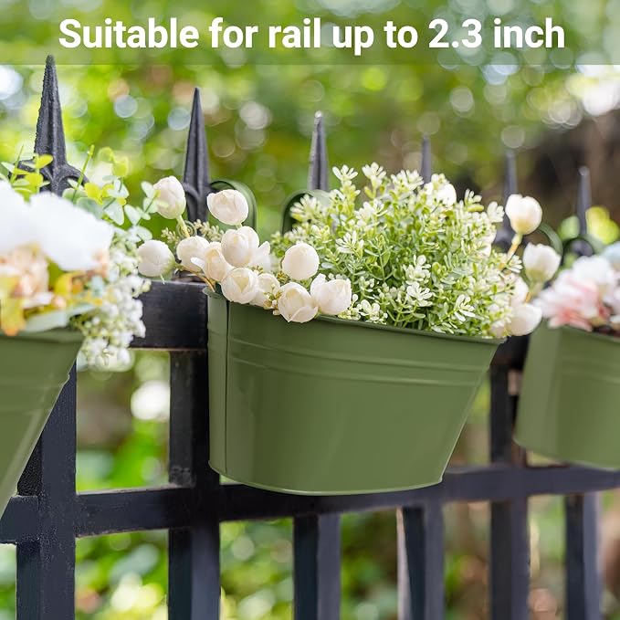 Dahey 10.5 Inch Metal Iron Hanging Flower Pots - Image 5