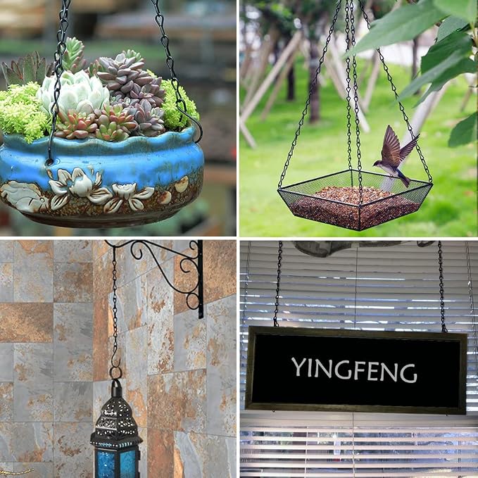YINGFENG 10 Pack 9.5 Inch Black Hanging Chains, Garden Plant Hangers - Image 5