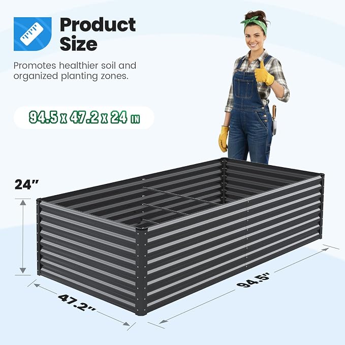 Quictent Galvanized Raised Garden Bed 8x4x2 Ft Tall Metal Planter Box - Image 7
