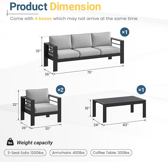 Wisteria Lane Aluminum Patio Furniture Set - Image 2