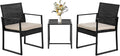 FDW | 3-Piece Patio Furniture Set | Khaki |Outdoor Wicker Furniture by FDW
