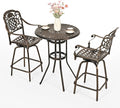 Pamapic 3-Piece Patio Swivel Bar Stools Set，Rustproof Cast Aluminum Patio Bar by Pamapic