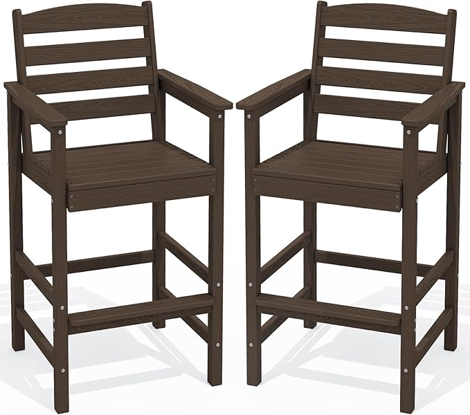 SERWALL Tall Adirondack Chairs Set of 2, Oversize Balcony Adirondack Chairs Set by SERWALL