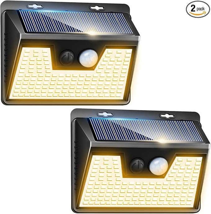 Peasur LED Solar Lights Outdoor Motion Sensor, 2 Packs Waterproof Solar Power by Peasur
