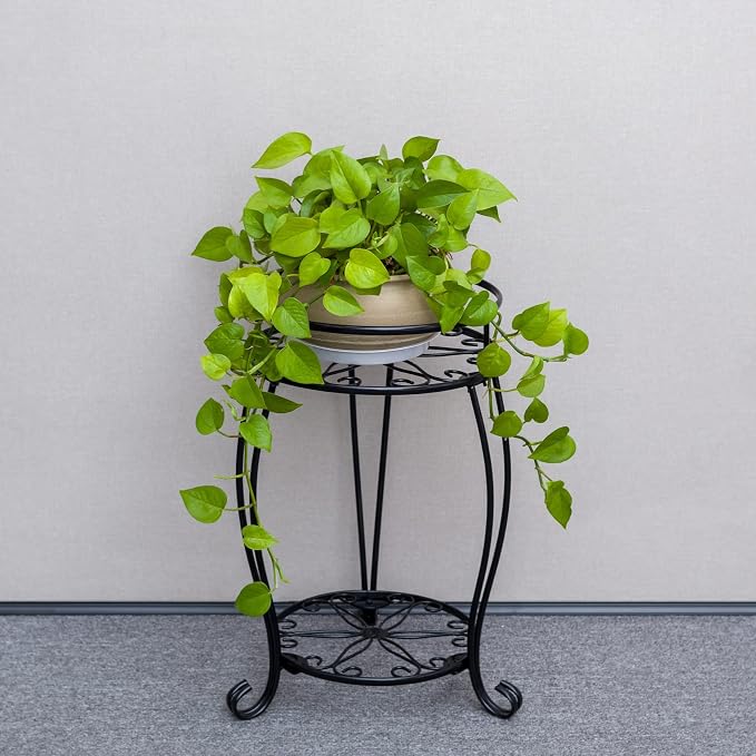 FaithLand Plant Stand, Heavy Duty Metal Planter Holder Indoor Outdoor, 2 Tier - Image 4