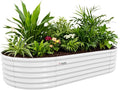 A ANLEOLIFE 8X4X1.5 ft Galvanized Raised Garden Beds Outdoor, Oval Large Metal by AAnleolife