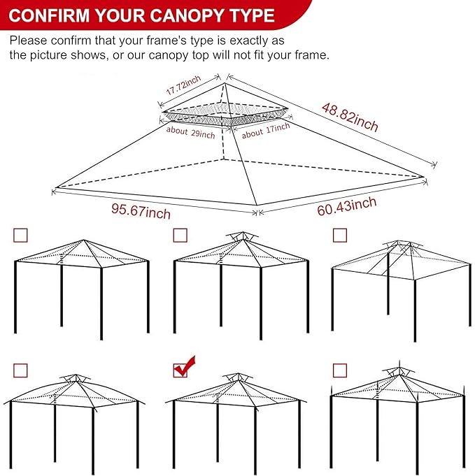 Eurmax USA High Performance Grill Gazebo Canopy Replacement Cover 5x8 BBQ - Image 4