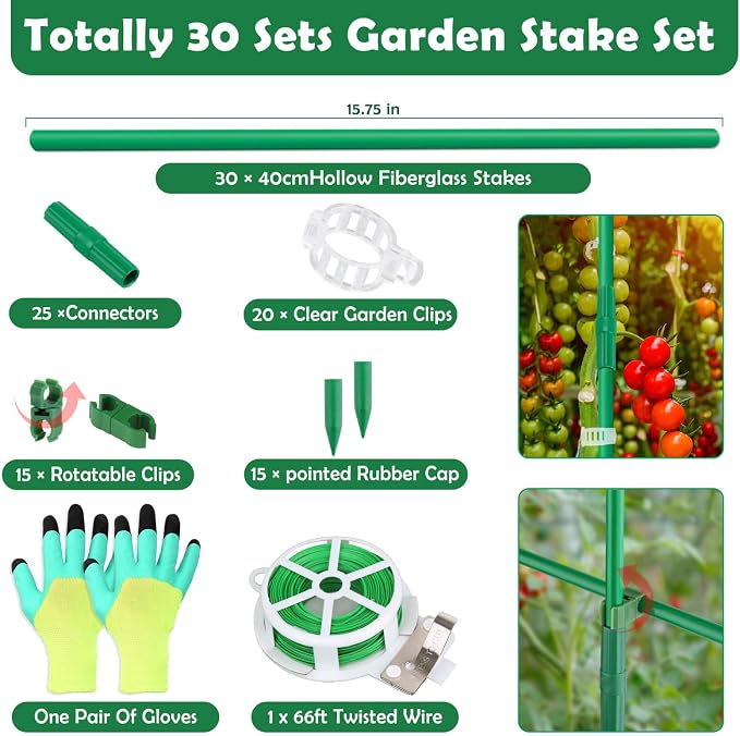 Cludoo 94PCS Garden Stakes Set - Image 2