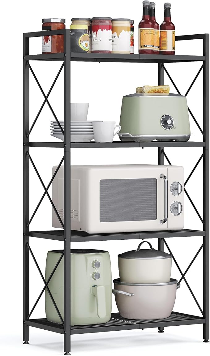 SONGMICS 4-Tier Metal Storage Rack, Shelving Unit by SONGMICSbySONGMICSHOME