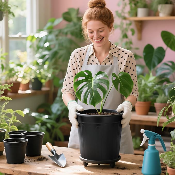 40 Pack 3 Gallon Nursery Plant Pots, 10 Inch Plastic Garden Flower Seedling - Image 5