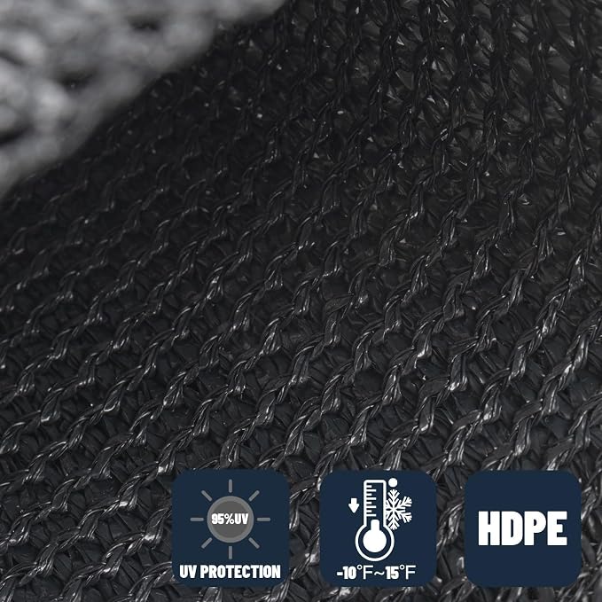 SUNNY GUARD Custom Size 8'x18'x18' Triangle Graphite Grey UV Block Sunshade - Image 4