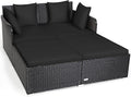 Tangkula Outdoor Rattan Daybed, Wicker Furniture by TANGKULA