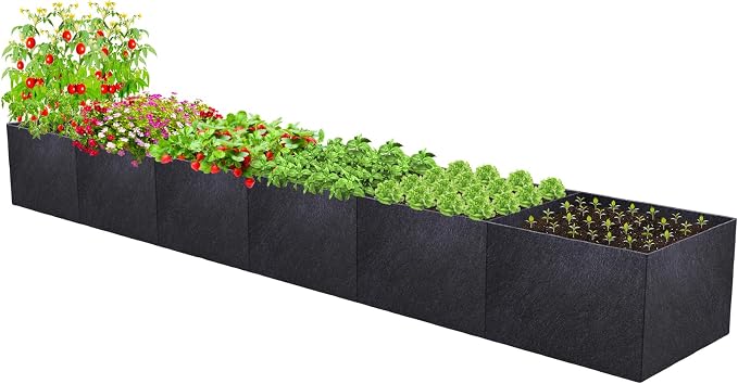 POILKMNI 12x2x1ft Fabric Raised Garden Bed - Image 9