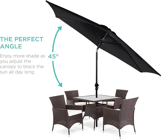 Best Choice Products 10ft Outdoor Table Compatible Steel Polyester Market Patio - Image 2