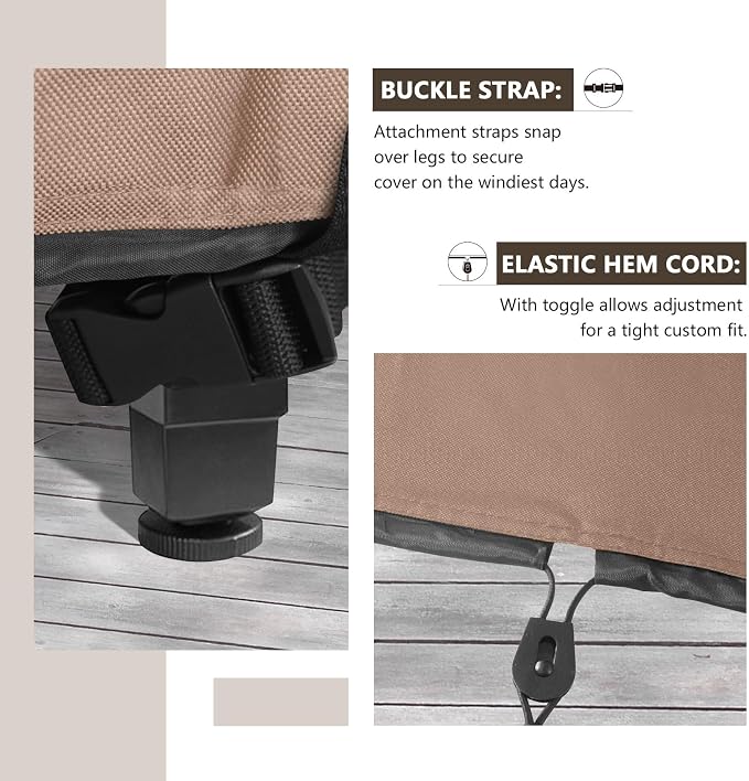ULTCOVER 600D Tough Canvas Rectangular Patio Furniture Cover - Image 4
