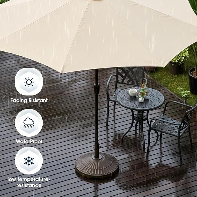 wikiwiki 80 Lbs HDPE Round Patio Umbrella Base, Weighted Umbrella Stands Fits - Image 6