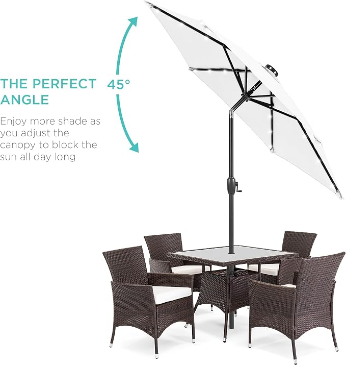 Best Choice Products 7.5ft Outdoor Solar Market Table Patio Umbrella - Image 2
