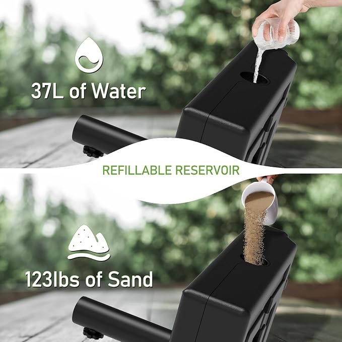 Patio Umbrella Base with Wheels and Handle, 120lbs Heavy Duty Umbrella Base - Image 5