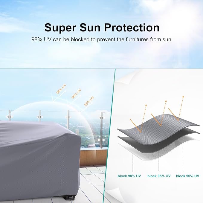 Patio Furniture Set Cover Waterproof, Heavy Duty 600D Funiture Covers - Image 4