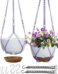 2 Pack Hanging Planters Set, 10 Inch Indoor Outdoor Hanging Plant Pot Basket by Koalaime